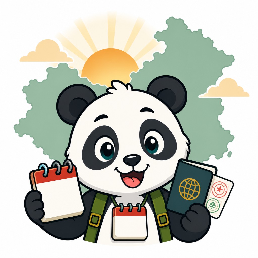 Panda with globe — Country of the Day illustration